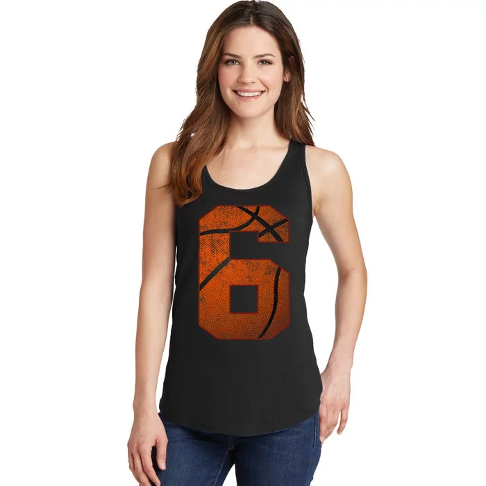 6th Birthday Party Six 6 Year Old Basketball Bday Boy Ladies Essential Tank