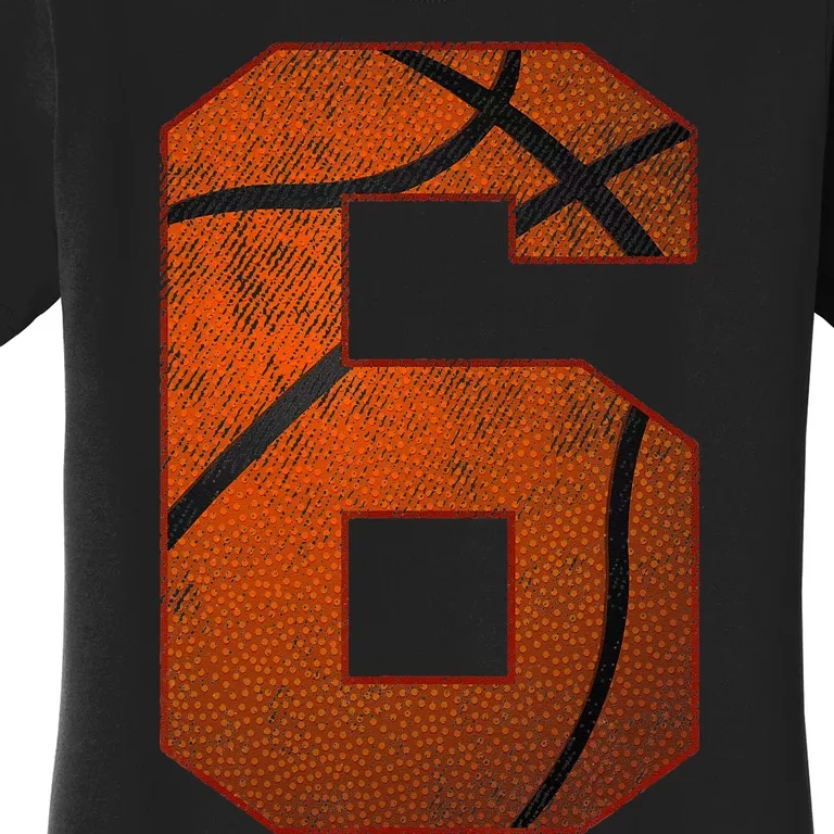 6th Birthday Party Six 6 Year Old Basketball Bday Boy Women's T-Shirt