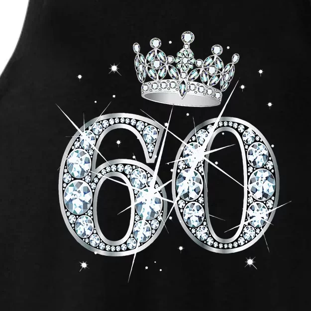 60th Birthday Queen diamond crown 60 Year Old Gifts Ladies Tri-Blend Wicking Tank