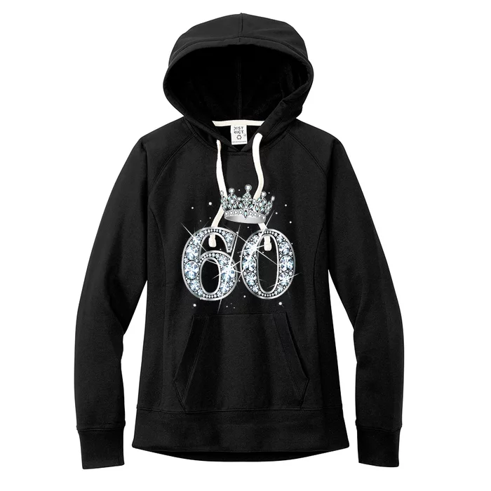 60th Birthday Queen diamond crown 60 Year Old Gifts Women's Fleece Hoodie