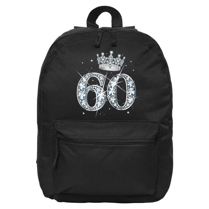 60th Birthday Queen diamond crown 60 Year Old Gifts 16 in Basic Backpack