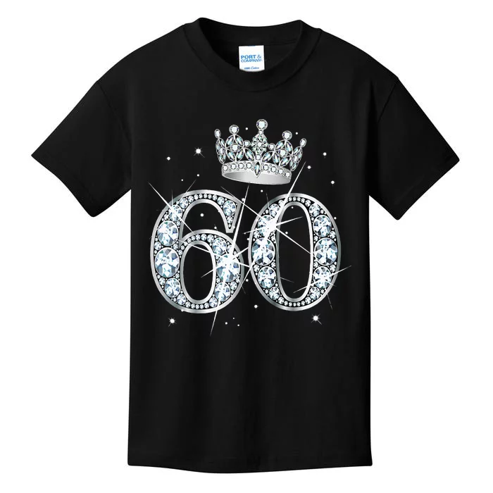 60th Birthday Queen diamond crown 60 Year Old Gifts Kids T-Shirt