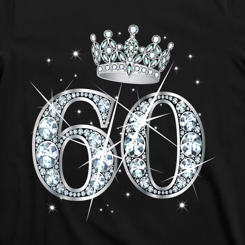 60th Birthday Queen Wo diamond crown 60 Year Old Gifts T-Shirt