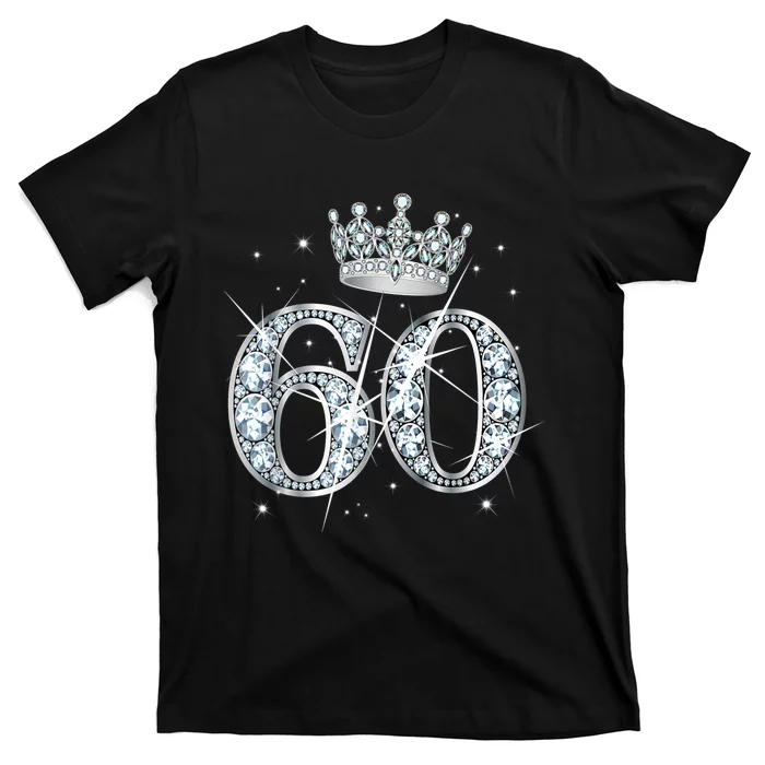 60th Birthday Queen Wo diamond crown 60 Year Old Gifts T-Shirt