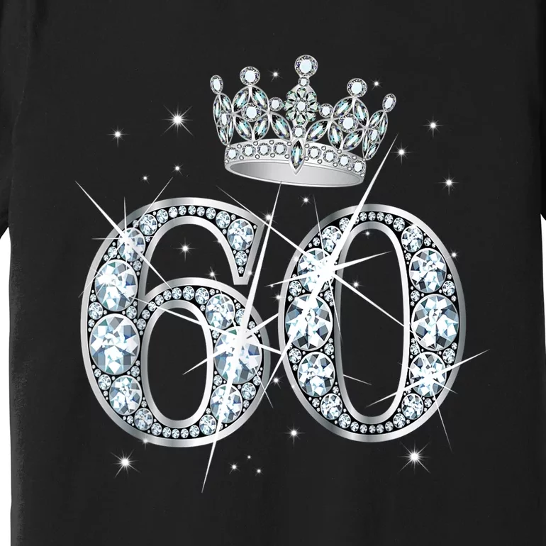 60th Birthday Queen Wo diamond crown 60 Year Old Gifts Premium T-Shirt