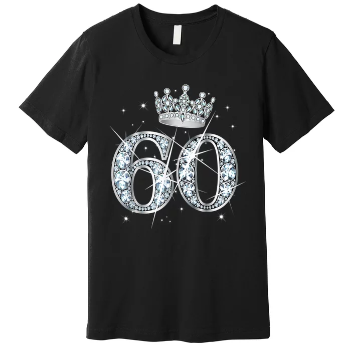 60th Birthday Queen Wo diamond crown 60 Year Old Gifts Premium T-Shirt