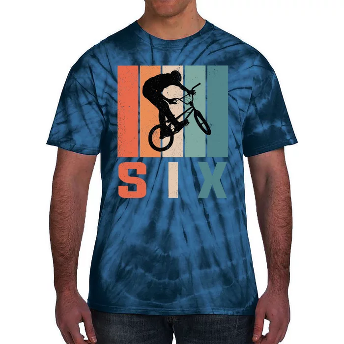 6th Birthday Retro Bmx Bicycle Bike Boy 6 Years Old Tie-Dye T-Shirt