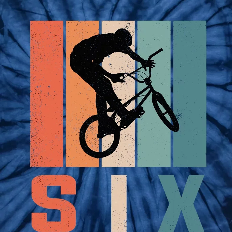 6th Birthday Retro Bmx Bicycle Bike Boy 6 Years Old Tie-Dye T-Shirt