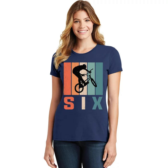 6th Birthday Retro Bmx Bicycle Bike Boy 6 Years Old Women's T-Shirt