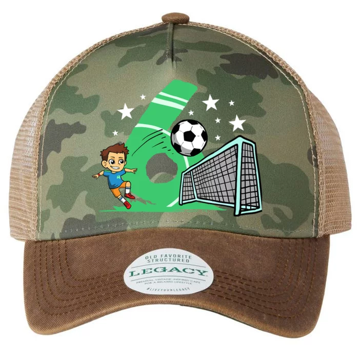 6th Birthday Soccer Boy 6 Years Old Football Player Legacy Tie Dye Trucker Hat