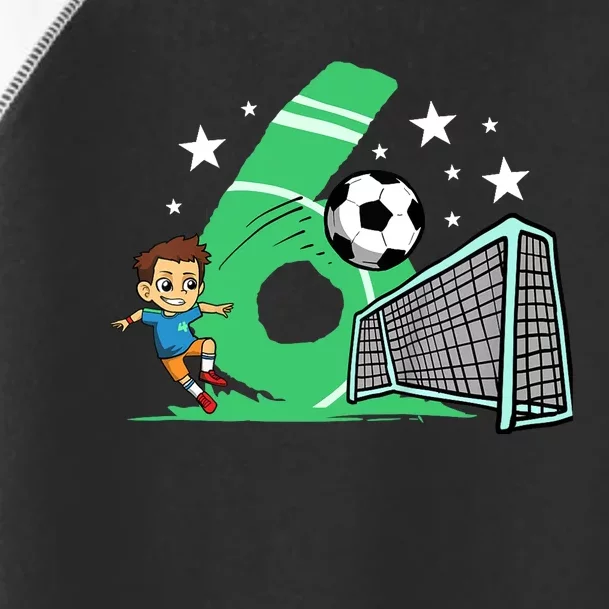 6th Birthday Soccer Boy 6 Years Old Football Player Toddler Fine Jersey T-Shirt