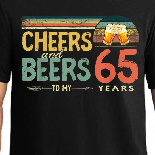 65th Birthday Shirt Funny Cheers And Beers To 65 Years Old Pajama Set