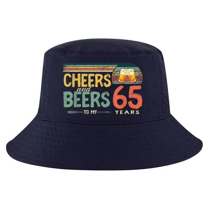 65th Birthday Shirt Funny Cheers And Beers To 65 Years Old Cool Comfort Performance Bucket Hat