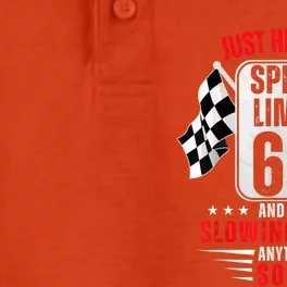 65th Birthday Speed Limit Sign 65 Years Old Funny Racing Dry Zone Grid Performance Polo