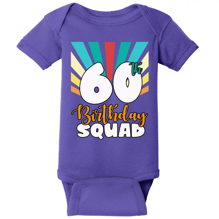 60th Birthday Squad 60 Years Old Baby Bodysuit