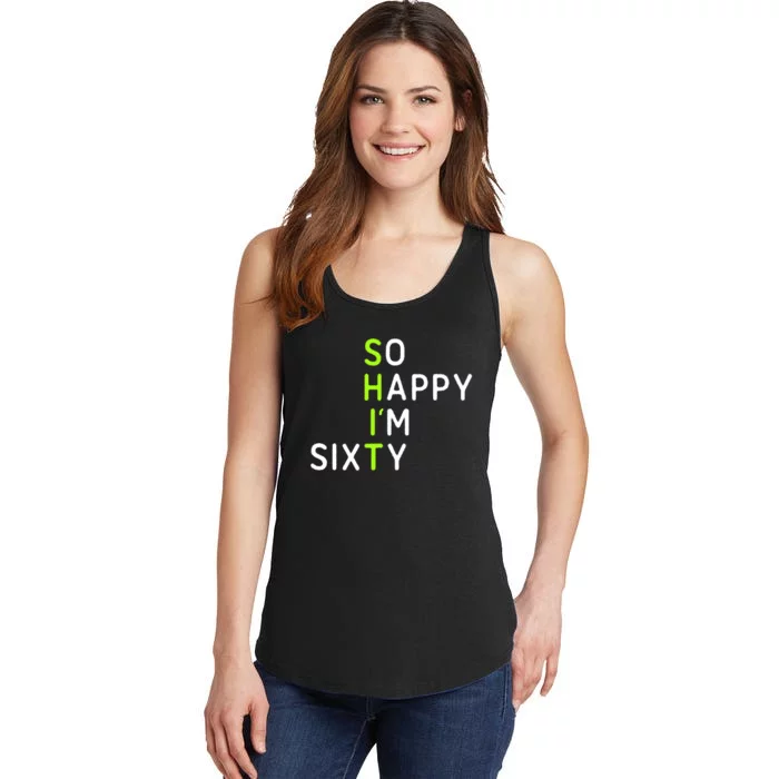 60th Birthday So Happy Im Sixty Funny Ladies Essential Tank