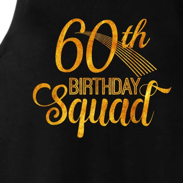 60th Birthday Squad Party Bday Yellow Gold Ladies Tri-Blend Wicking Tank