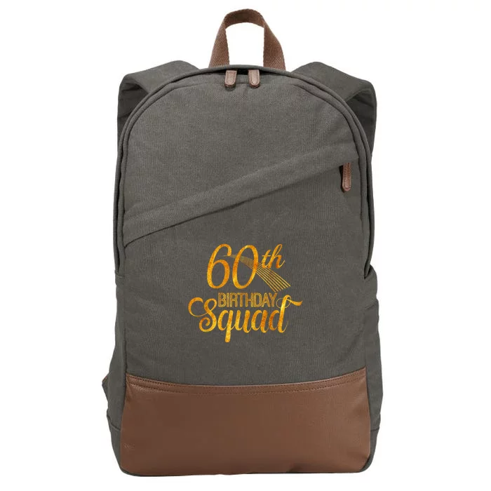 60th Birthday Squad Party Bday Yellow Gold Cotton Canvas Backpack