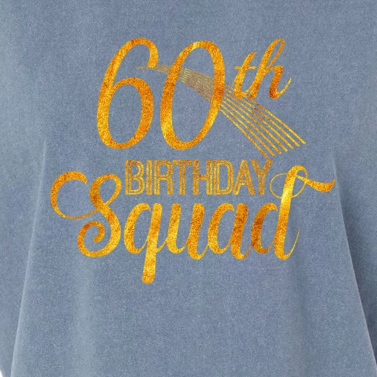 60th Birthday Squad Party Bday Yellow Gold Garment-Dyed Women's Muscle Tee