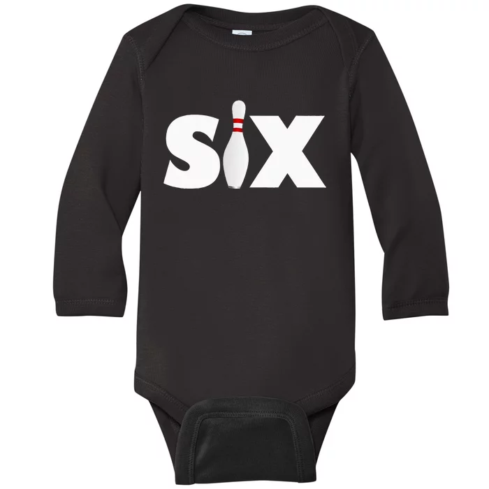 6th Birthday Six 6 Years Old Bowling Party 2013 Birthday Baby Long Sleeve Bodysuit