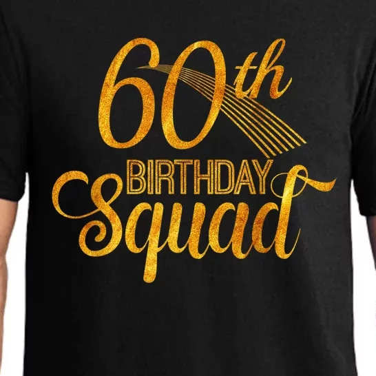 60th Birthday Squad Party Bday Yellow Gold Pajama Set