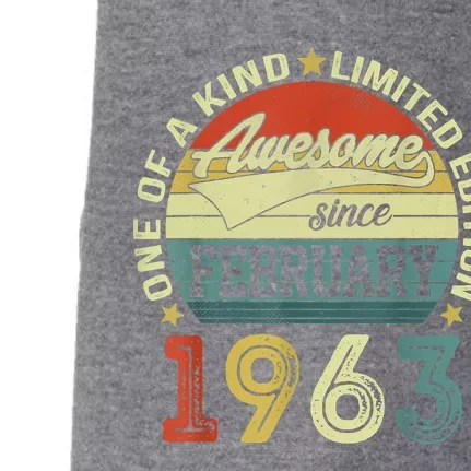 60th Birthday Tees 60 Year Old Awesome Since February 1963 Doggie 3-End Fleece Hoodie