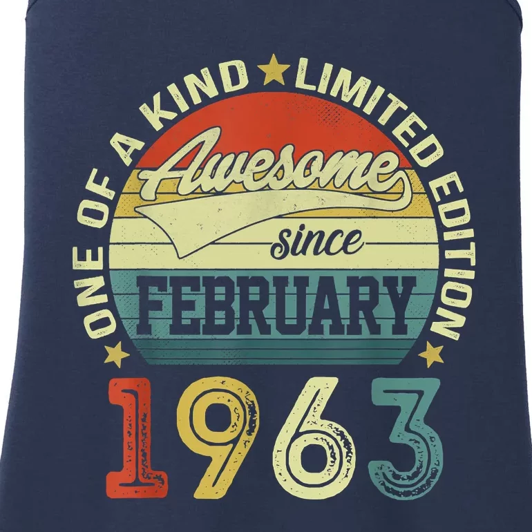 60th Birthday Tees 60 Year Old Awesome Since February 1963 Ladies Essential Tank