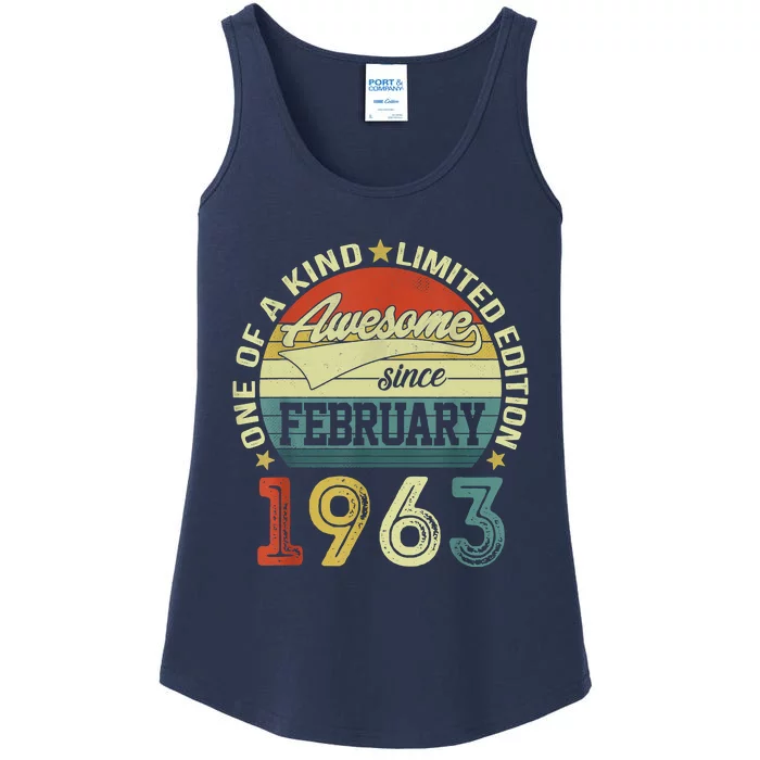 60th Birthday Tees 60 Year Old Awesome Since February 1963 Ladies Essential Tank