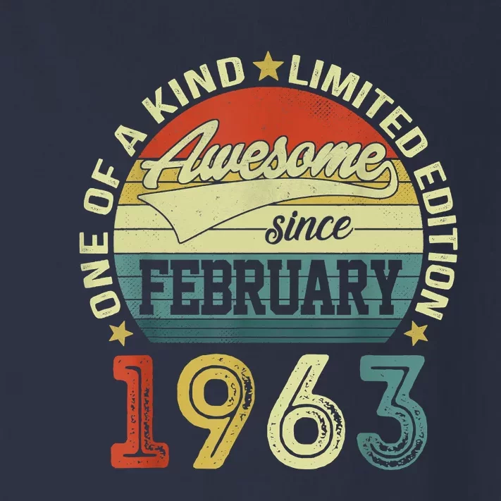 60th Birthday Tees 60 Year Old Awesome Since February 1963 Toddler Long Sleeve Shirt