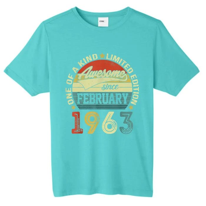 60th Birthday Tees 60 Year Old Awesome Since February 1963 ChromaSoft Performance T-Shirt