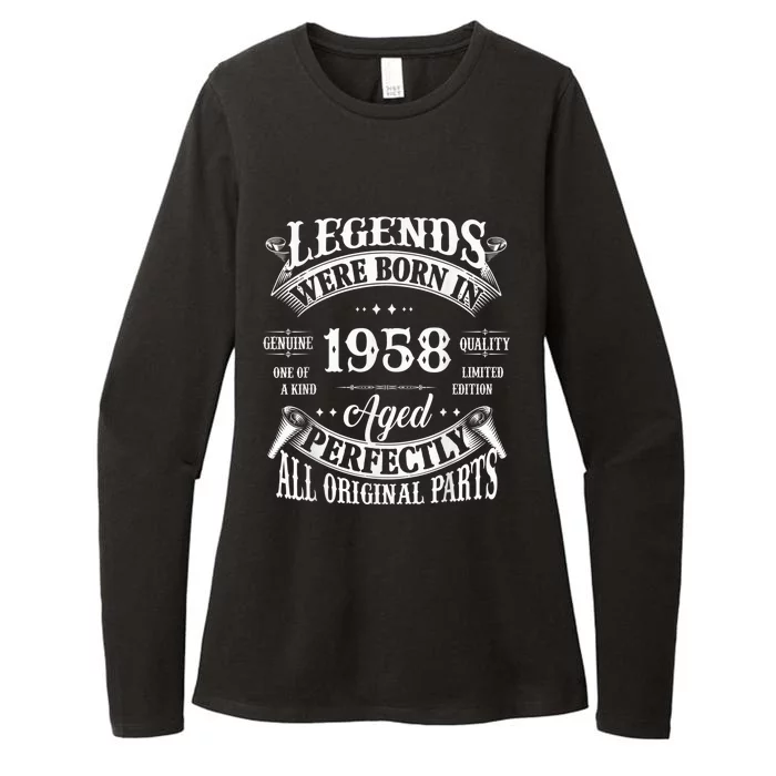 65th Birthday Tee Vintage Legends Born In 1958 65 Years Old Womens CVC Long Sleeve Shirt