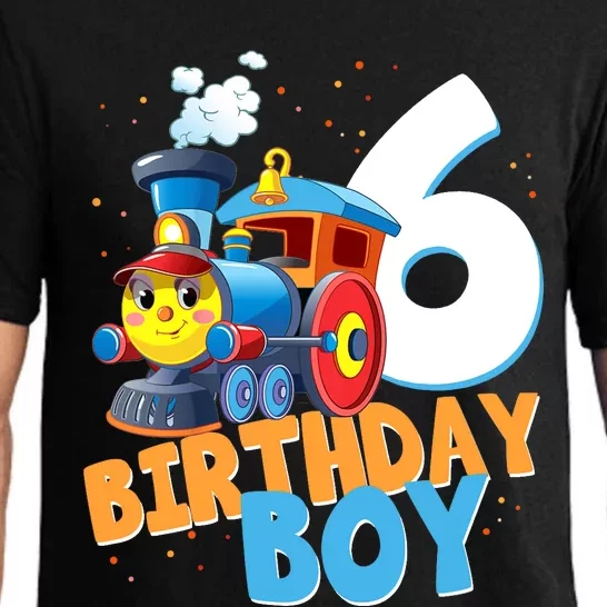 6th Birthday Train Boy Girl 6 Years Old Im Six Gift Pajama Set