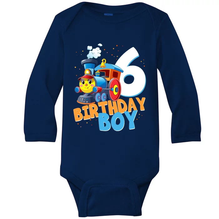 6th Birthday Train Boy Girl 6 Years Old Im Six Gift Baby Long Sleeve Bodysuit