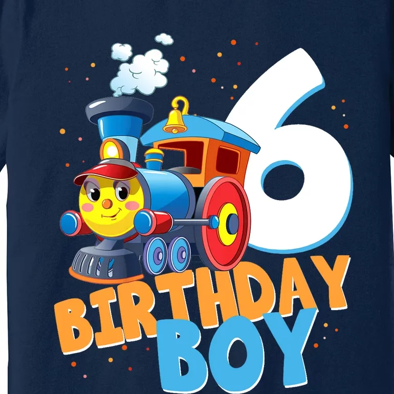 6th Birthday Train Boy Girl 6 Years Old Im Six Gift Premium T-Shirt