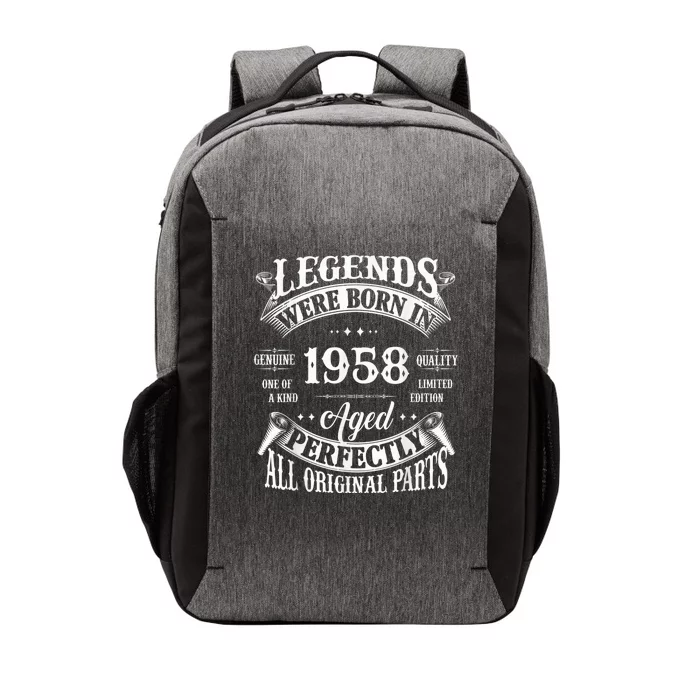 65th Birthday Tee Vintage Legends Born In 1958 65 Years Old Vector Backpack