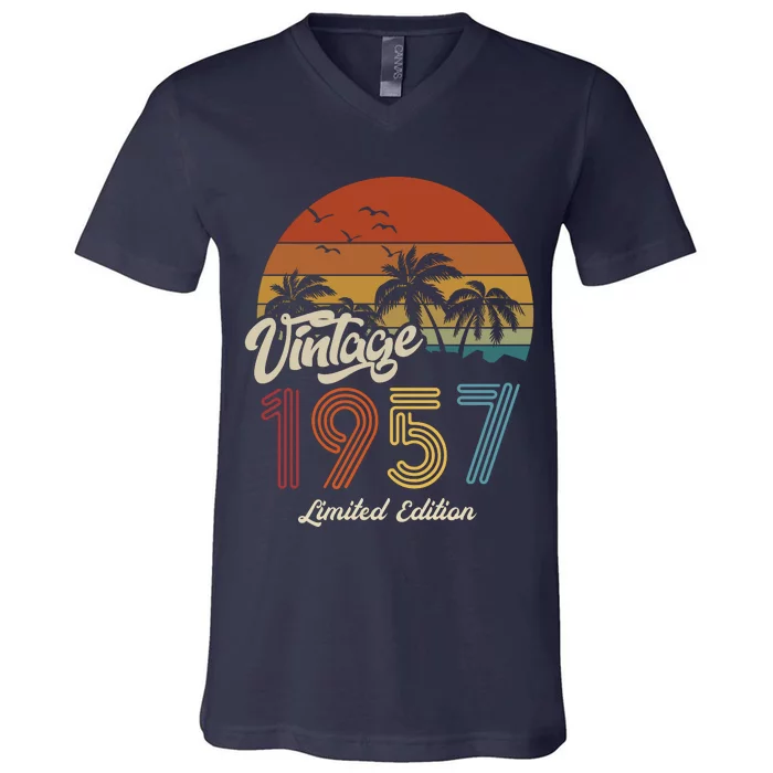 66th Birthday Vintage Limited Edition 1957 V-Neck T-Shirt