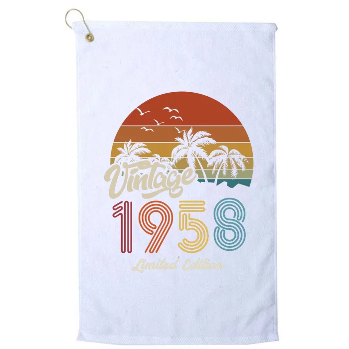 65th Birthday Vintage Limited Edition 1958 Platinum Collection Golf Towel