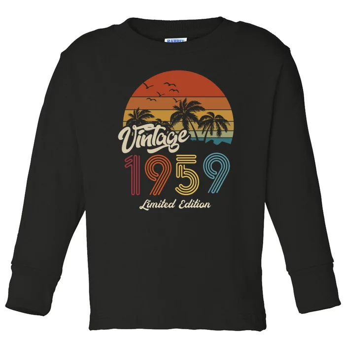 64th Birthday Vintage Limited Edition 1959 Toddler Long Sleeve Shirt