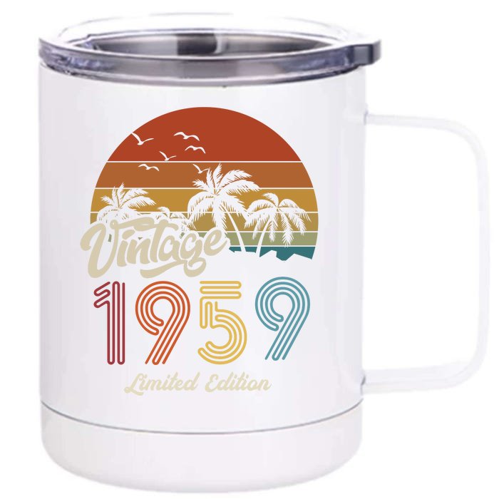 64th Birthday Vintage Limited Edition 1959 Front & Back 12oz Stainless Steel Tumbler Cup