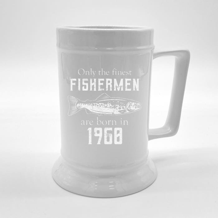 61st Birthday Vintage 1960 Fishing Fisherman 61 Year Old Front & Back Beer Stein