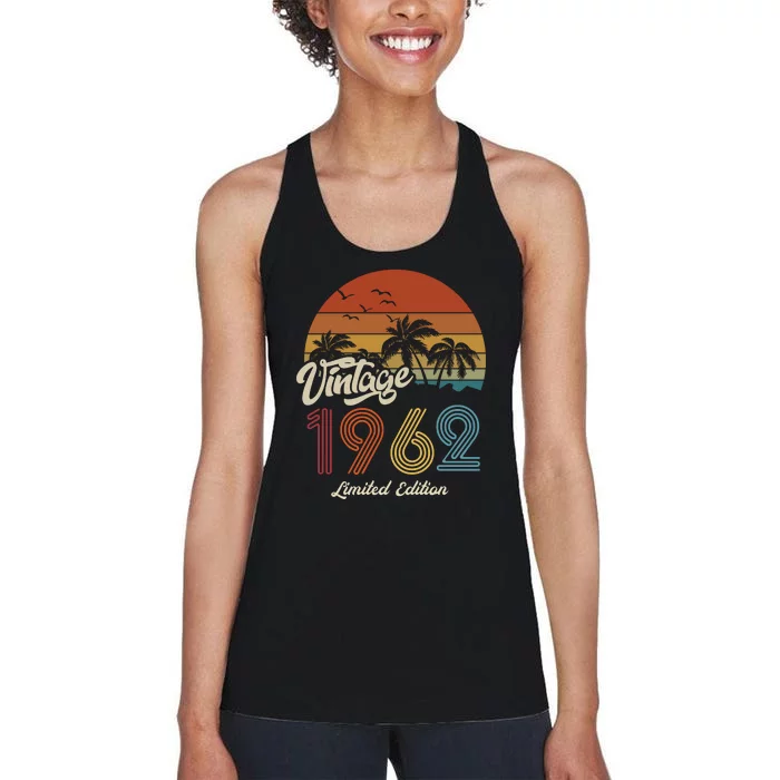 61st Birthday Vintage Limited Edition 1962 Women's Racerback Tank