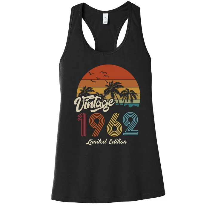 61st Birthday Vintage Limited Edition 1962 Women's Racerback Tank