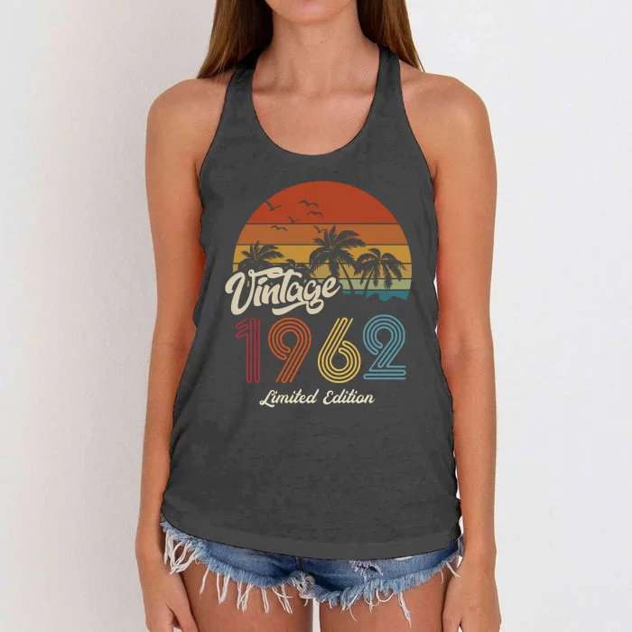 61st Birthday Vintage Limited Edition 1962 Women's Knotted Racerback Tank