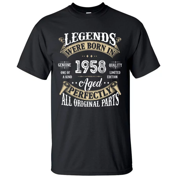 64th Birthday Vintage Legends Born In 1958 Tall T-Shirt