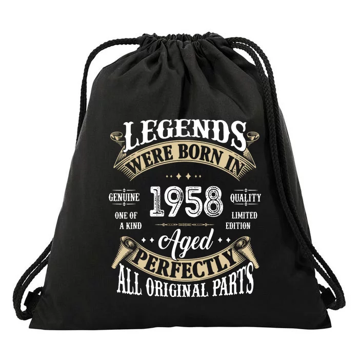 64th Birthday Vintage Legends Born In 1958 Drawstring Bag