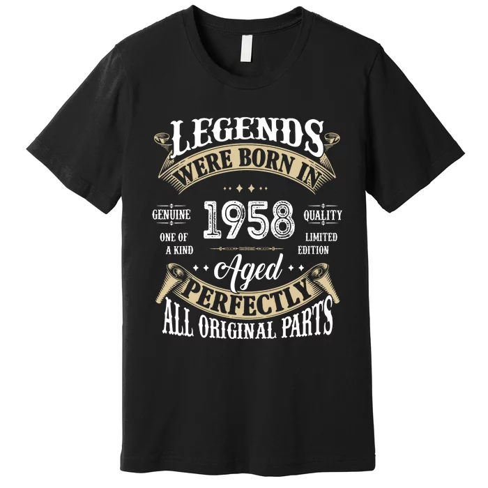 64th Birthday Vintage Legends Born In 1958 Premium T-Shirt