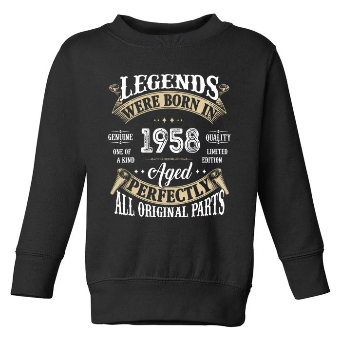 64th Birthday Vintage Legends Born In 1958 Toddler Sweatshirt