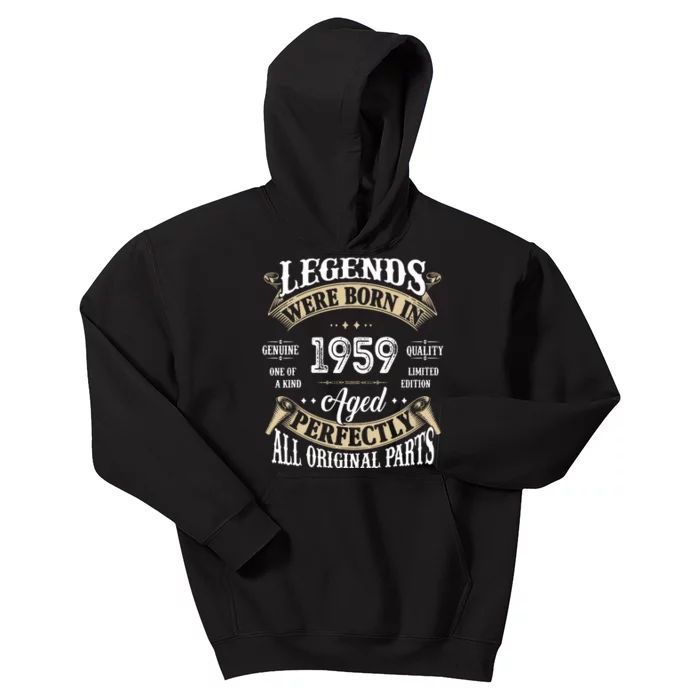 63th Birthday Vintage Legends Born In 1959 Kids Hoodie