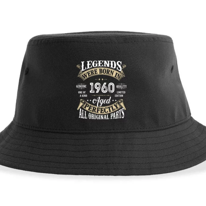 62th Birthday Vintage Legends Born In 1960 Sustainable Bucket Hat