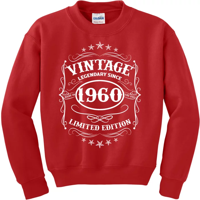 64th Birthday Vintage Legends Born In 1960 64 Years Old Kids Sweatshirt